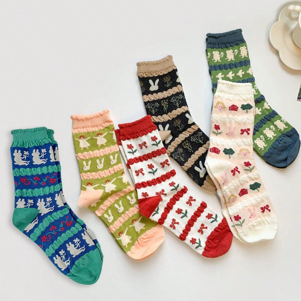6 Pairs Fun and Cozy Animal-Themed Socks – Perfect for Adding a Playful Touch to Your Wardrobe