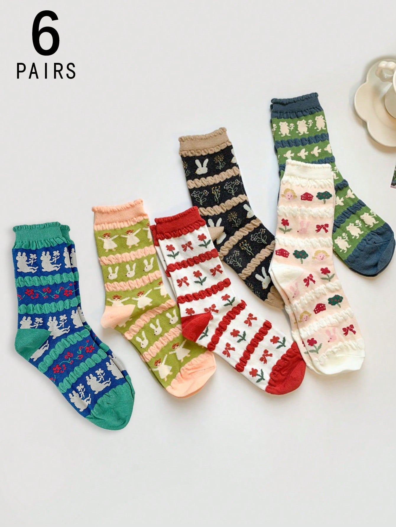 6 Pairs Fun and Cozy Animal-Themed Socks – Perfect for Adding a Playful Touch to Your Wardrobe