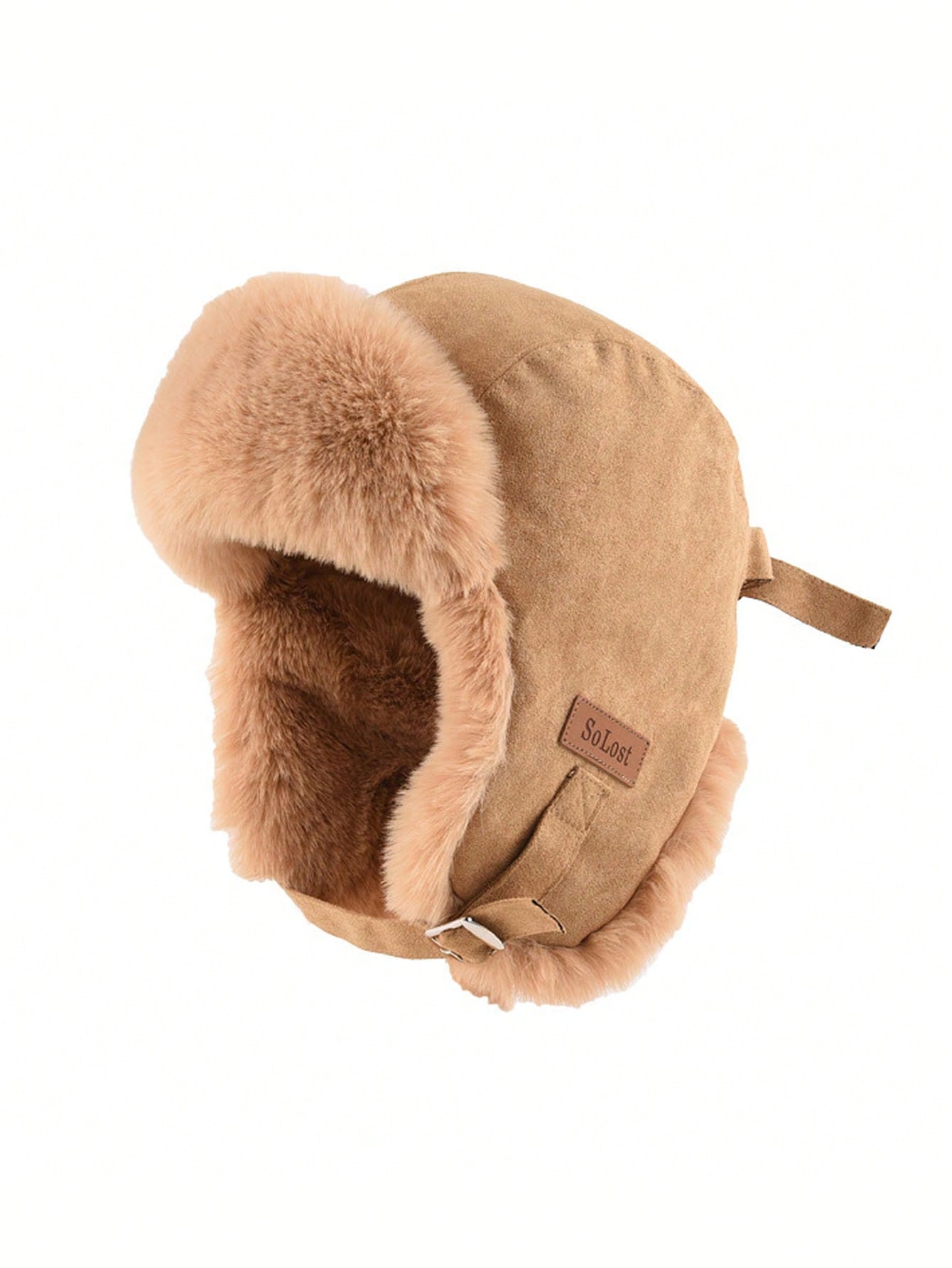 Beige Fur Winter Trapper Hat