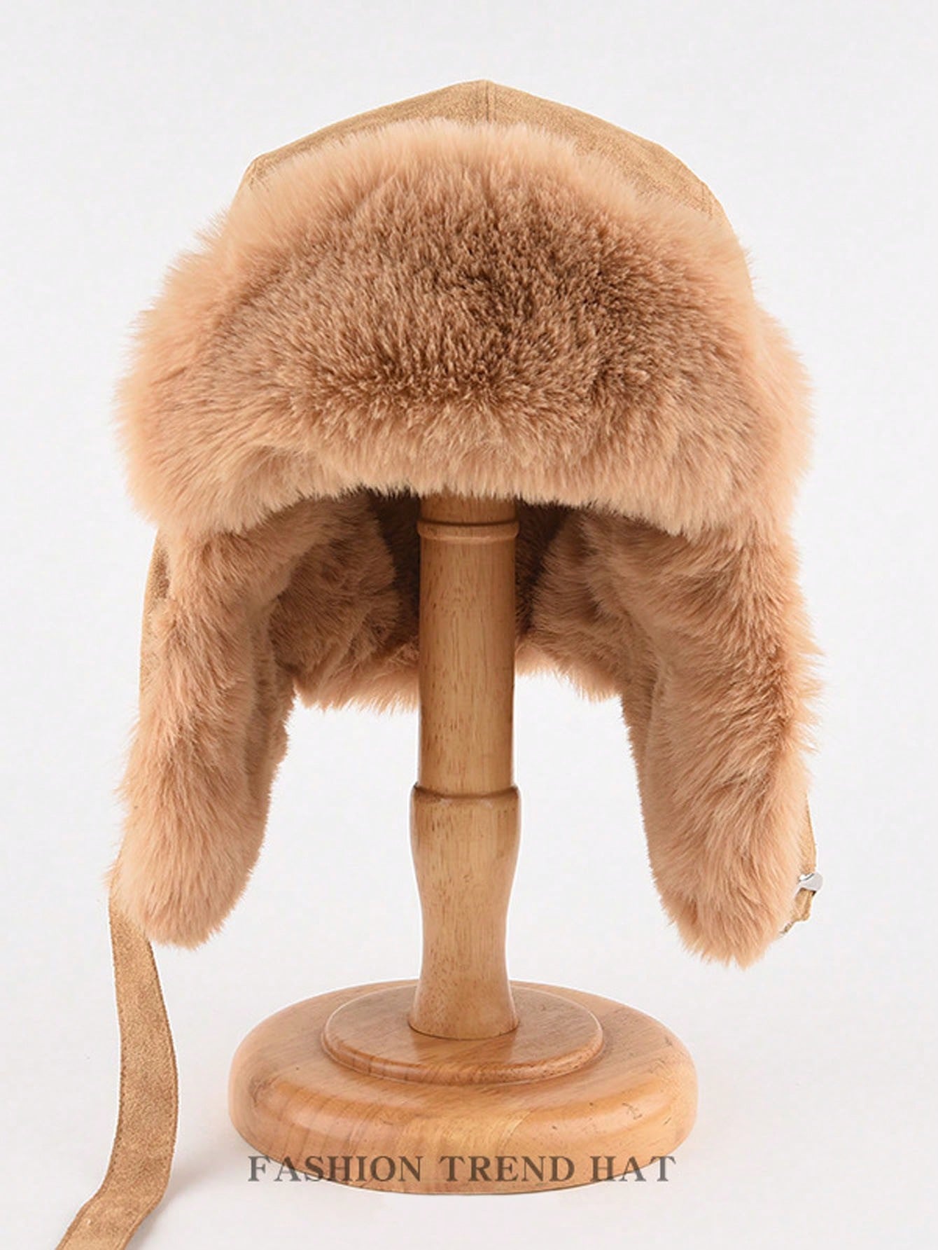 Beige Fur Winter Trapper Hat