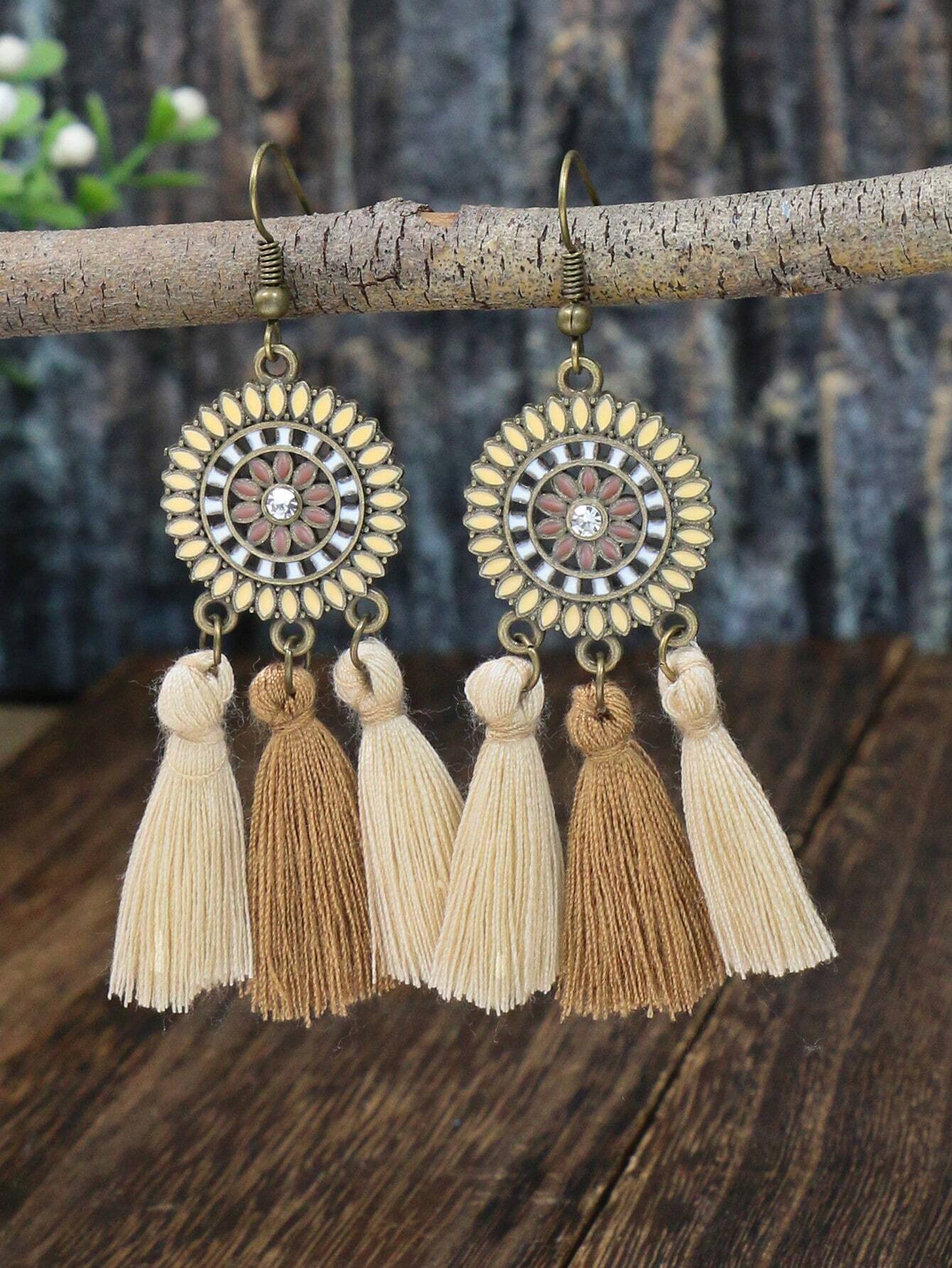 3pcs Bohemian Vintage Style: Necklace and Earring