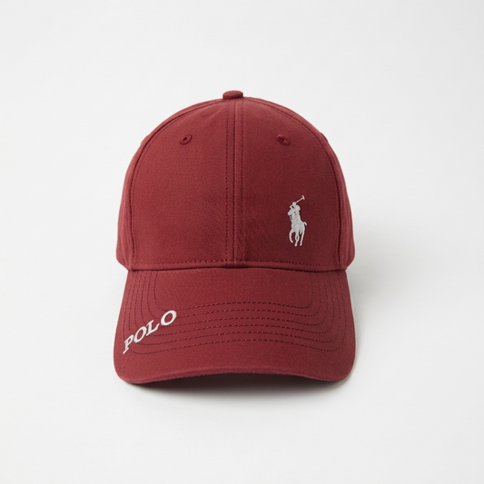 "Heritage Crimson" Polo Embroidered Cotton Cap