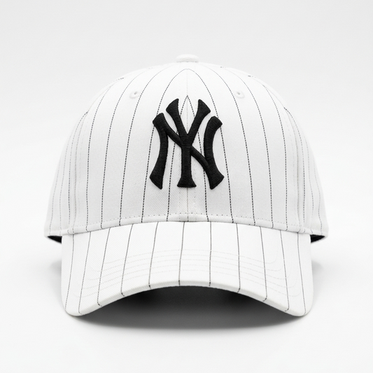 NY Yankees White Pinstripe Baseball Cap
