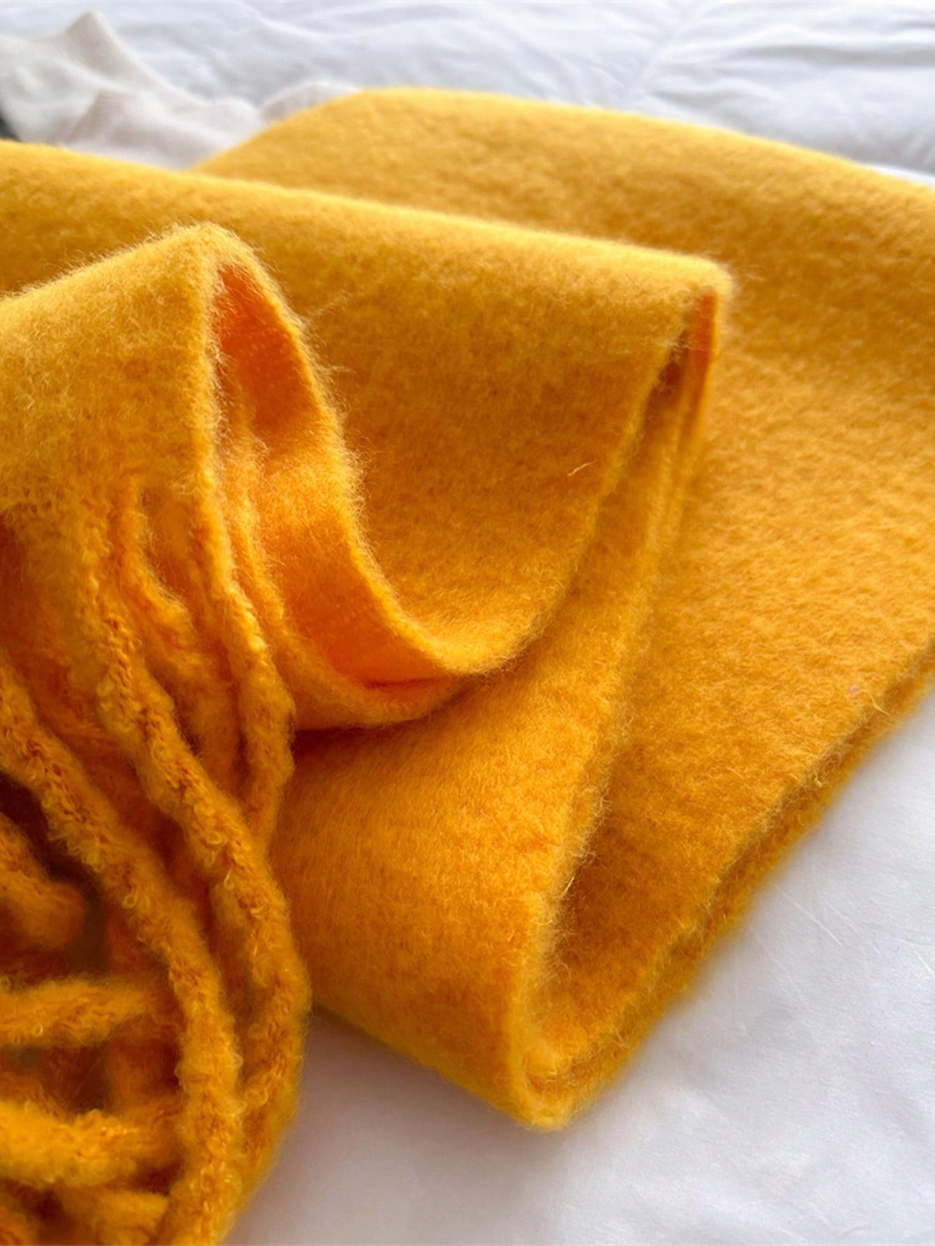 Bold Yellow Winter Scarf – Cozy, Oversized, and Fashionable