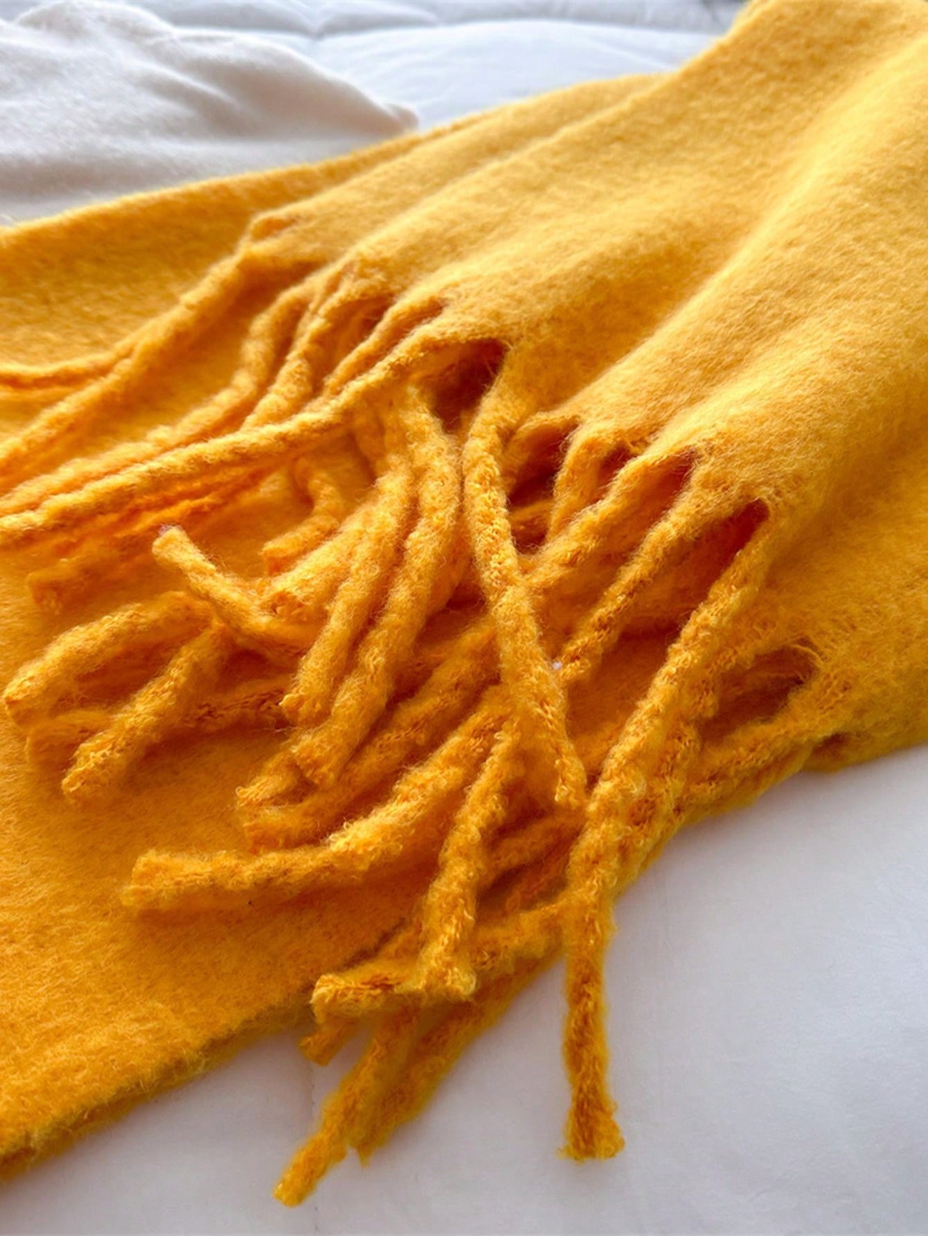 Bold Yellow Winter Scarf – Cozy, Oversized, and Fashionable