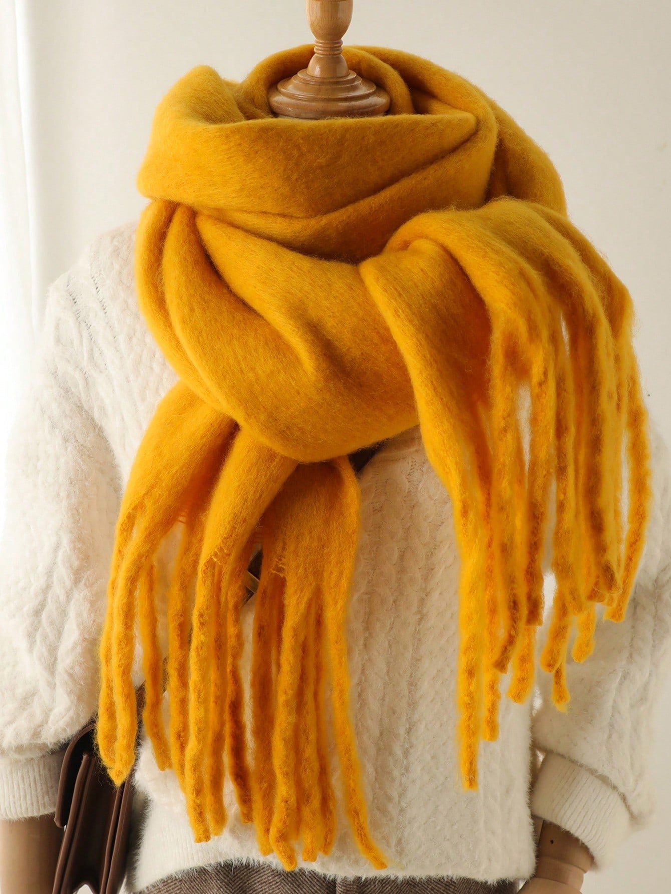 Bold Yellow Winter Scarf – Cozy, Oversized, and Fashionable